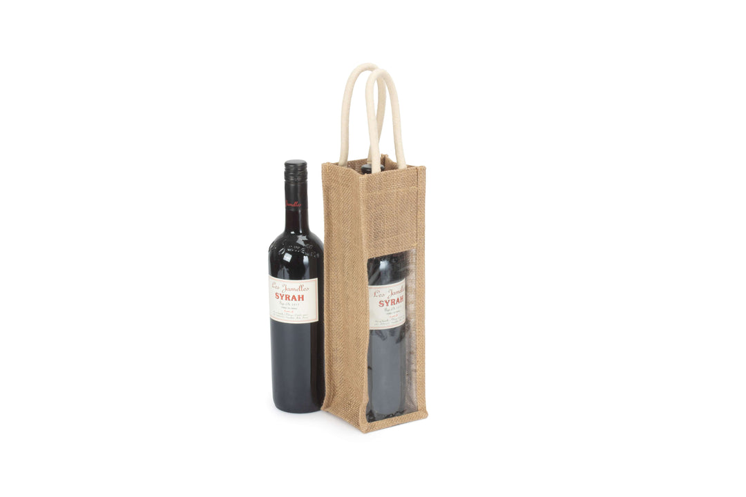 Single Kraft Wine Bottle Jute Bag