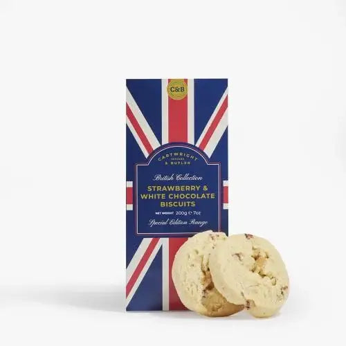 C&B GB Strawberry & White Chocolate Biscuits in Carton 200g