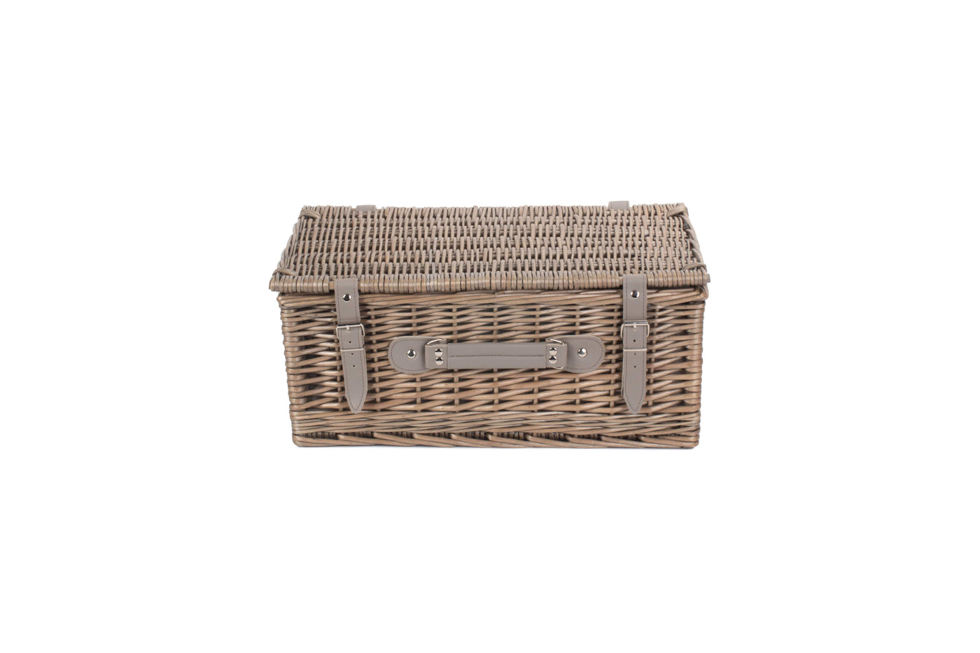 4 Person Grey Tweed Fitted Picnic Hamper