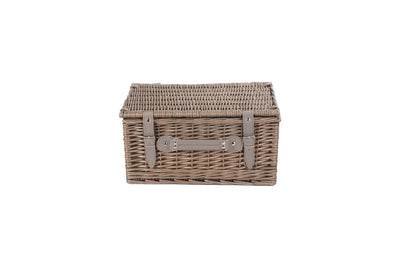 2 Person Grey Tweed Fitted Picnic Hamper