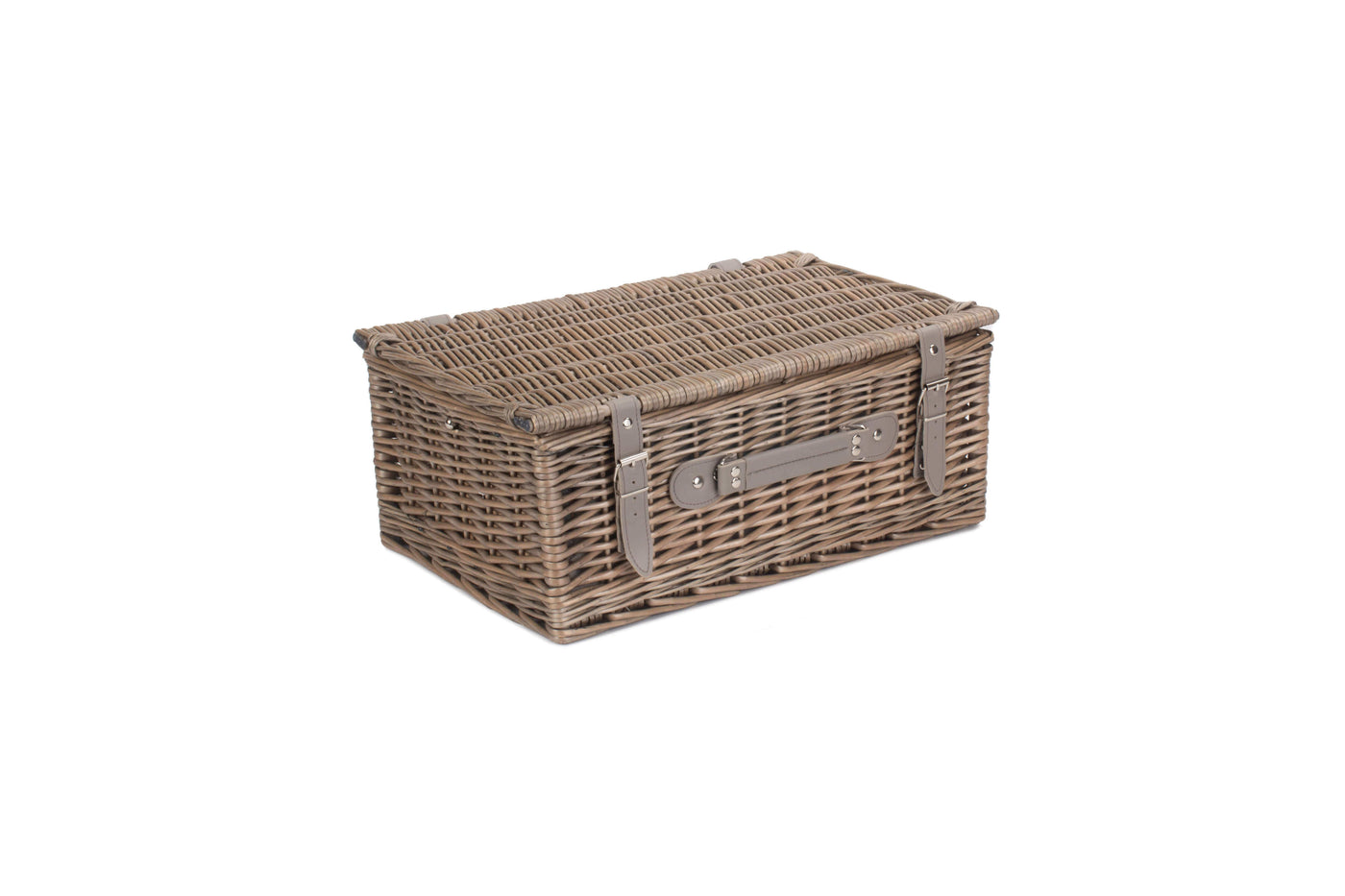 4 Person Grey Tweed Fitted Picnic Hamper