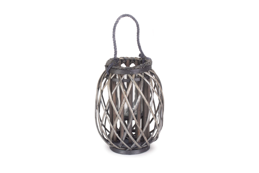 Candle Lantern Willow Grey