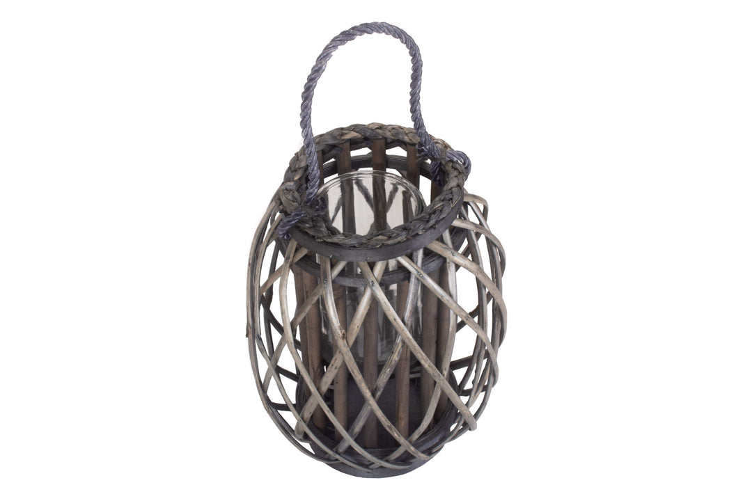 Candle Lantern Willow Grey