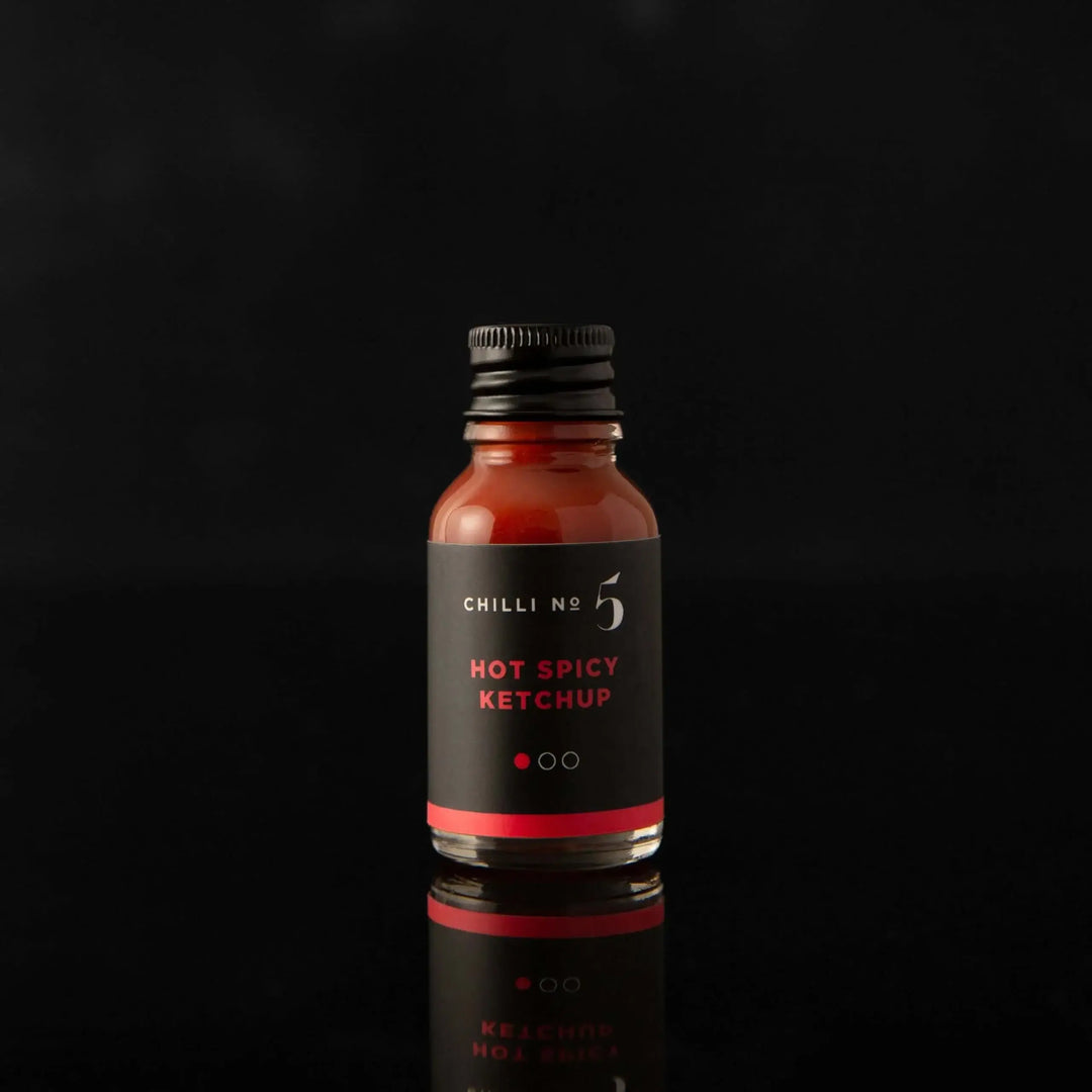 Chilli No5 Hot Spicy Ketchup Mini 15ml Glass Bottle