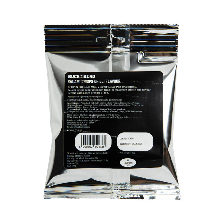 Buck n Bird Salami Crisps Chilli 25g