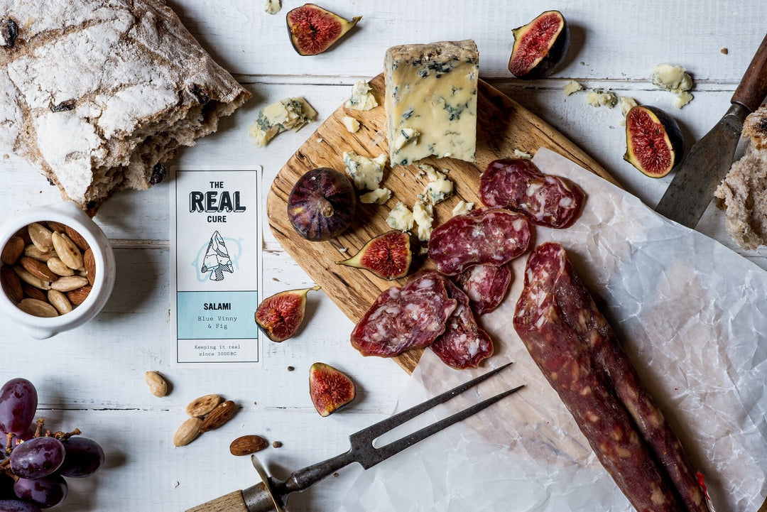 TRC Dorset Blue Vinny & Fig Salami Whole 150g