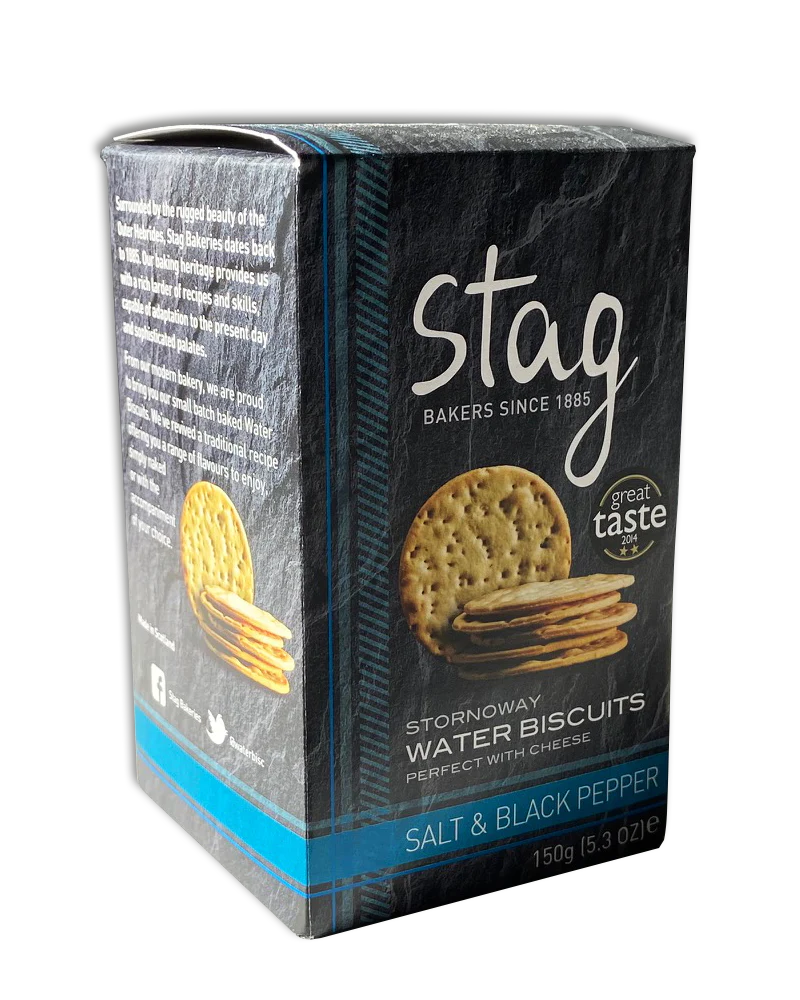 Stag Salt & Black Pepper Water Biscuits 150g