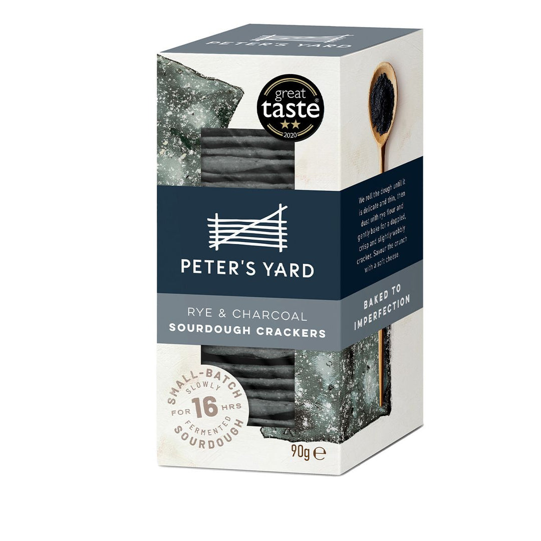 Peter's Yard Charcoal & Rye Sourdough Crackers 90g