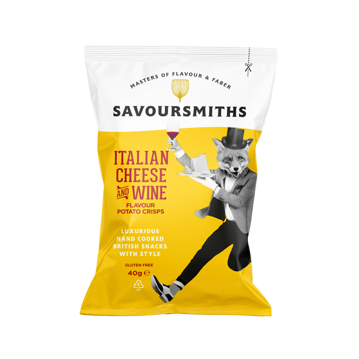 Savoursmiths Italian Cheese & Wine Crisps 40g