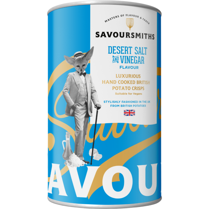 Savoursmiths Desert Salt & Vinegar Crisps 100g Tin