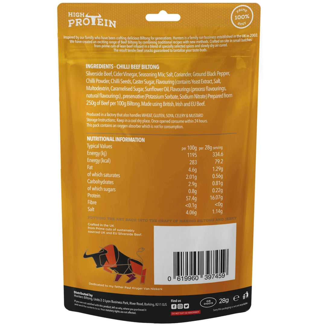 Hunters Chilli Beef Biltong 250g