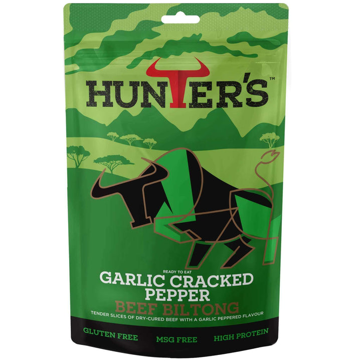 Hunters Garlic Cracked Pepper Beef Biltong 28g