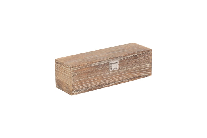 Single Bottle Hinged Lid Oak Effect Box