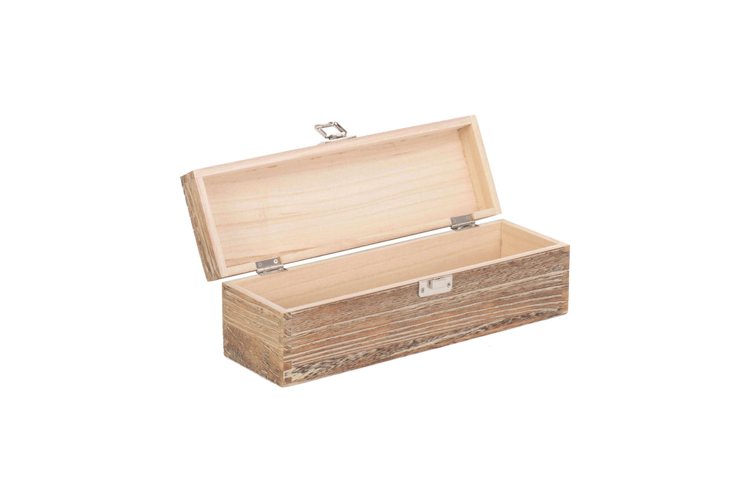 Single Bottle Hinged Lid Oak Effect Box