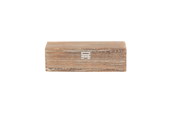 Single Bottle Hinged Lid Oak Effect Box