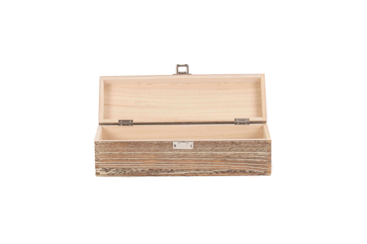 Single Bottle Hinged Lid Oak Effect Box