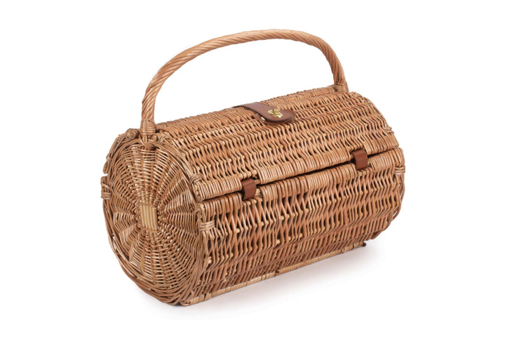 2 Person Green Tweed Barrel Hamper