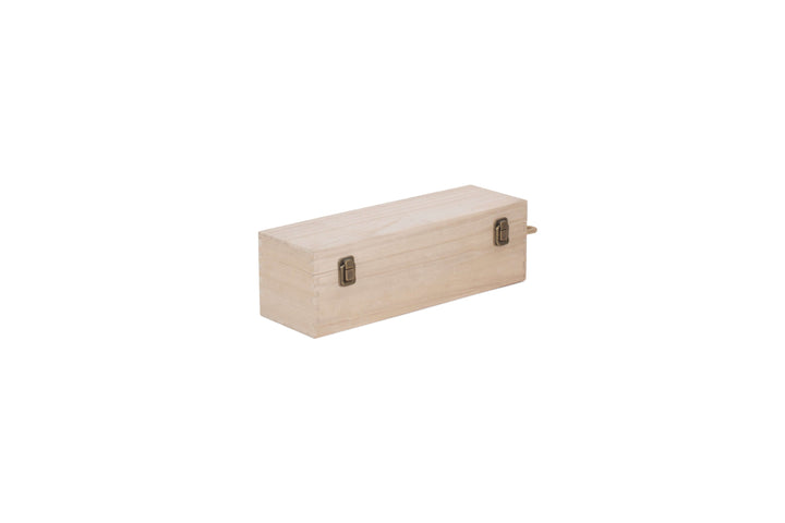 Single Bottle Hinged Lid Wooden Box