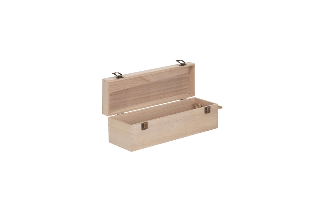 Single Bottle Hinged Lid Wooden Box