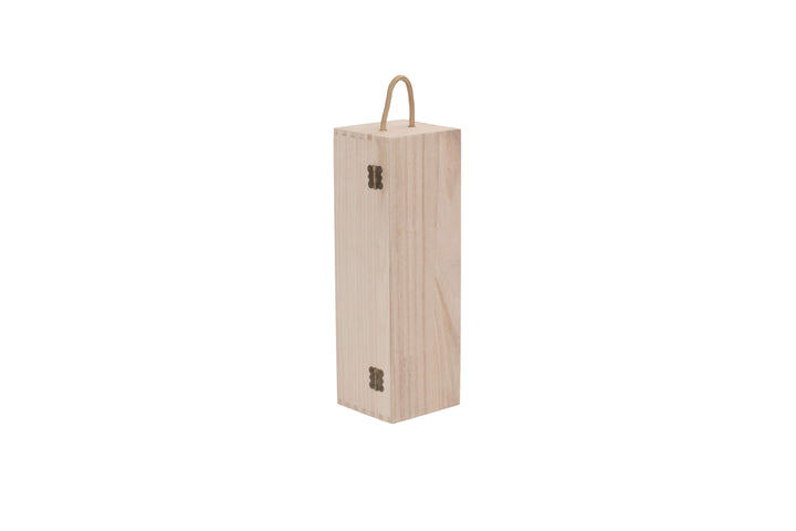 Single Bottle Hinged Lid Wooden Box