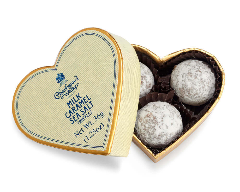 Milk Sea Salt Caramel Truffles Heart 36g