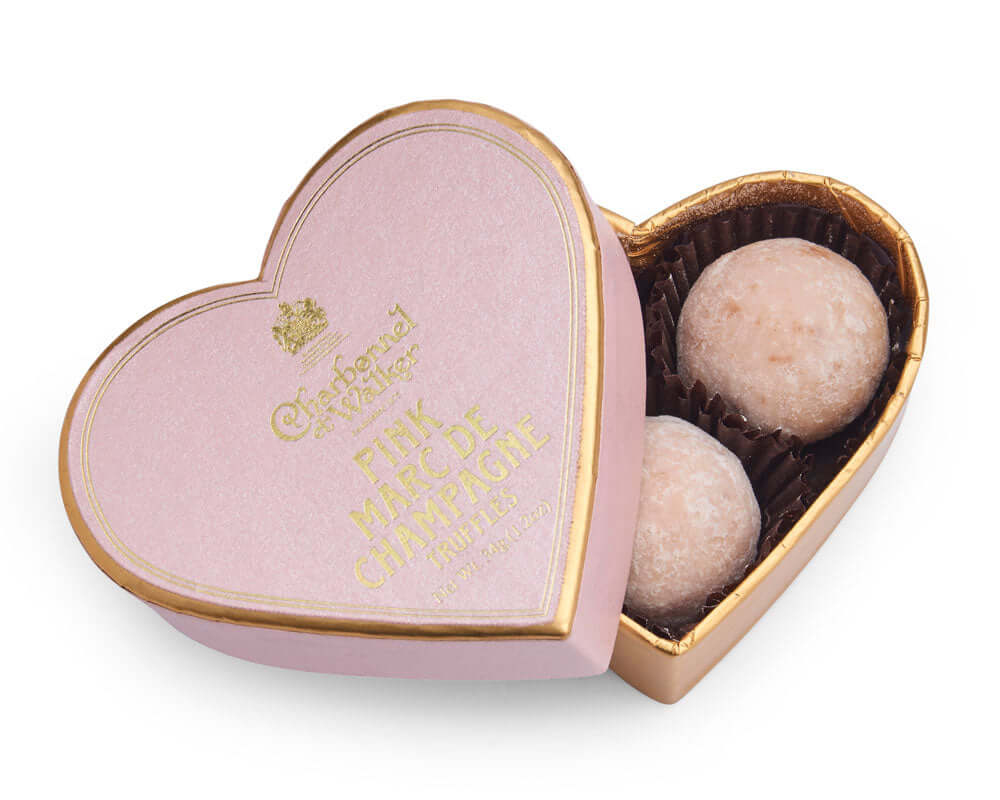 Pink Marc de Champagne Truffles Heart 34g