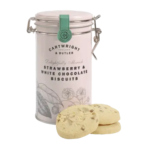 C&B Strawberry & White Chocolate Biscuits in Gift Tin 200g