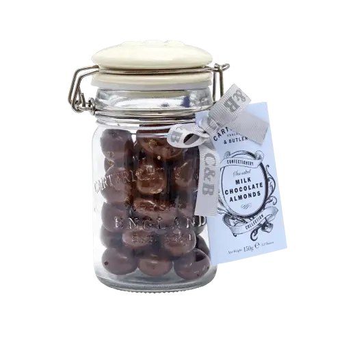 C&B Sea Salted Milk Chocolate Almonds in Gift Jar 150g