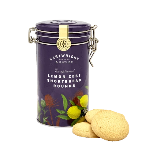 C&B Lemon Zest Shortbread Rounds in Gift Tin 200g