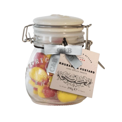 C&B Rhubarb & Custard Sweets in Gift Jar 190g