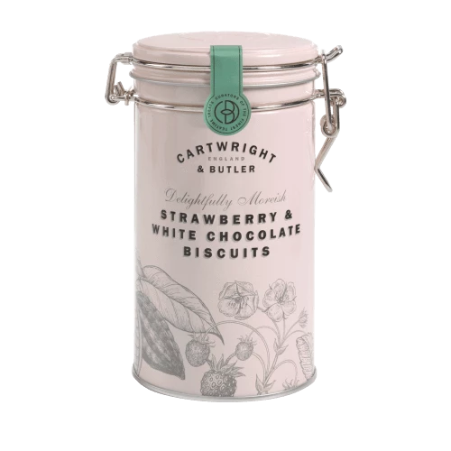 C&B Strawberry & White Chocolate Biscuits in Gift Tin 200g