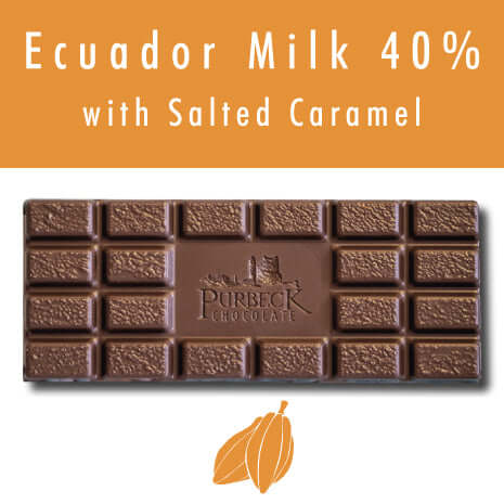 Purbeck 40% Milk with Salted Caramel Chocolate Bar 100g